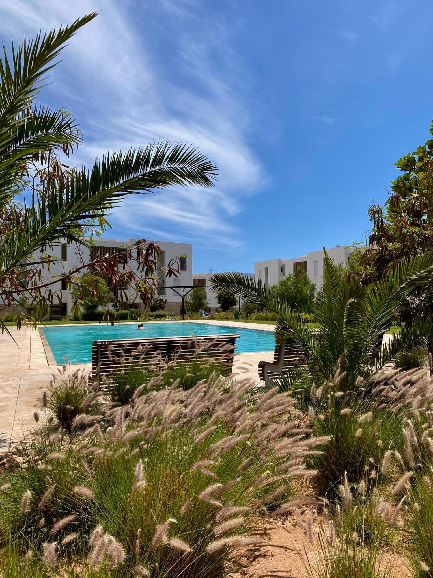 Luxurious Golf & Sea View Beach Apartment With Pool Access - Tamourrit, Taghazout Bay ภายนอก รูปภาพ